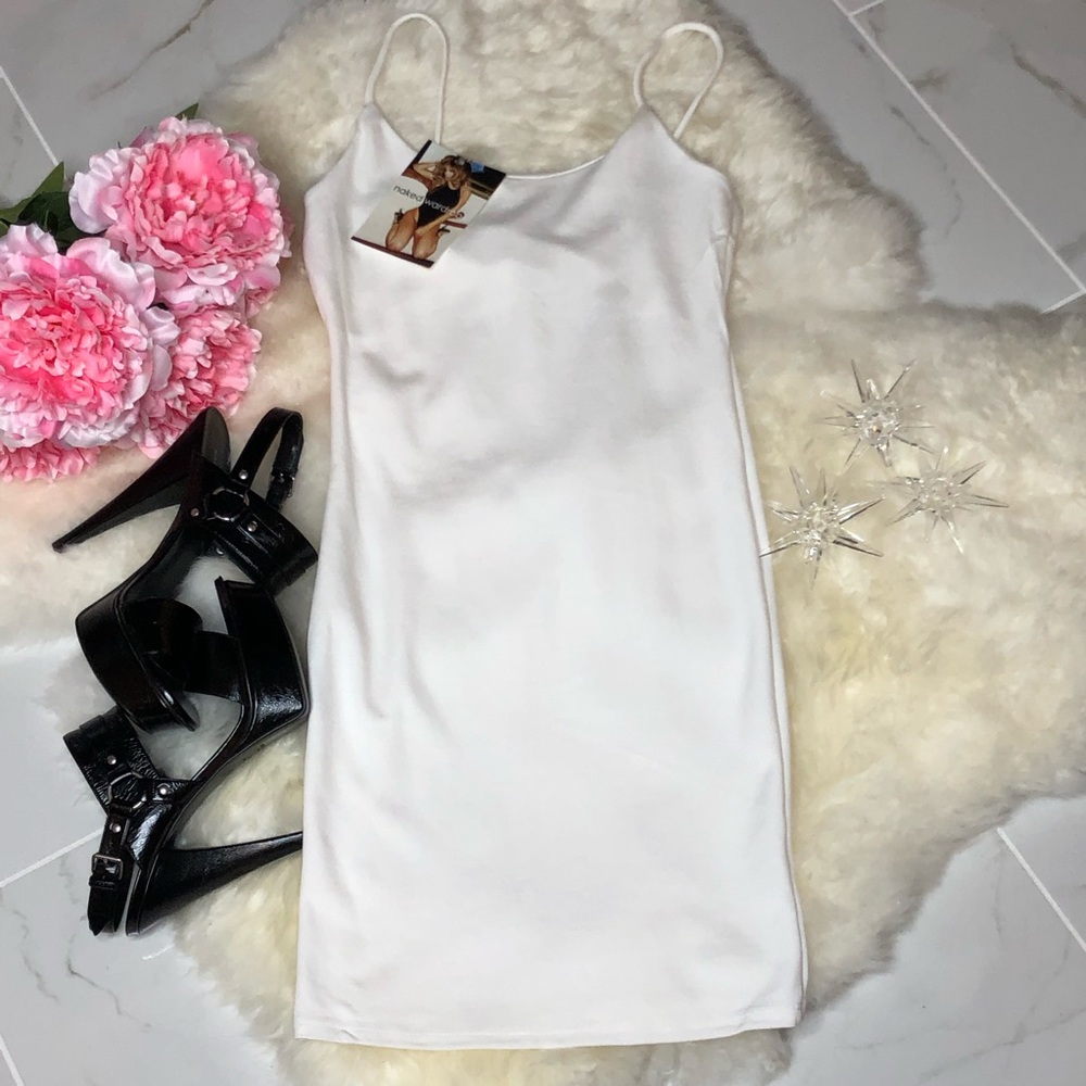 Naked Wardrobe White Mini Dress (S)
